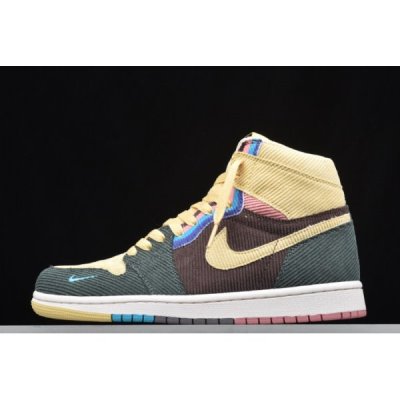 Nike Air Jordan 1 High Aj1 Sarı / Zeytin Yeşili Basketbol Ayakkabısı Türkiye - 829AN1CI